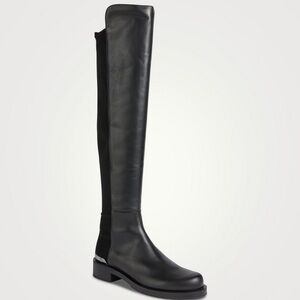 Stuart Weitzman Bold Logo 50/50 Black OTK Boots 9.5
